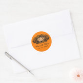 Halloween Orange Black Wedding Round Label Namen Runder Aufkleber (Umschlag)