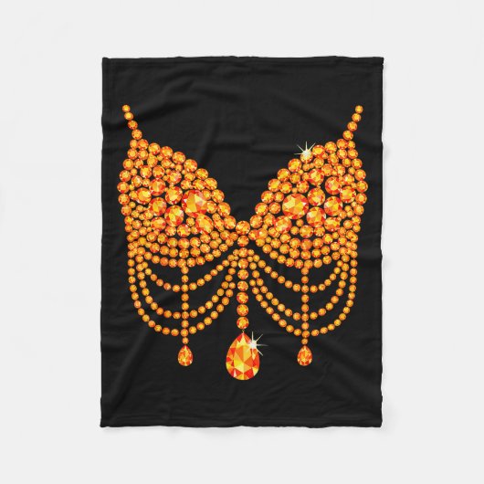 Halloween Orange Bra Design Costume Show Girls  Fleecedecke (Vorderseite)
