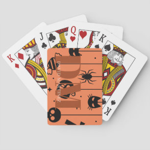 Halloween Orange & Browns Initialen spielen Karten Spielkarten