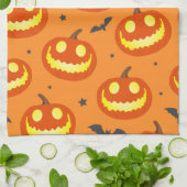 Halloween Orange Cartoon Pumpkin Pattern Geschirrtuch (Gefaltet)