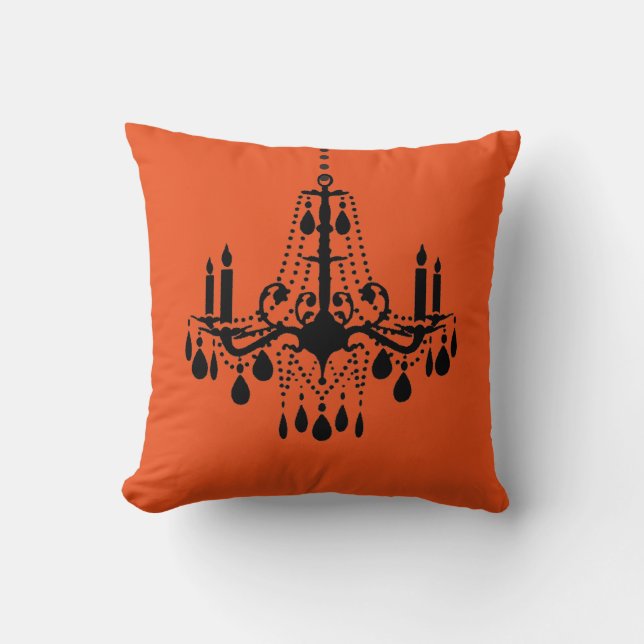 Halloween Orange Chandelier Pillow Kissen (Vorderseite)