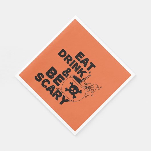 Halloween Orange Eat Drink Serviette (Ecke)