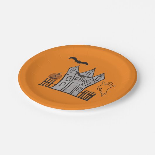 Halloween Orange Festive Paper Teller (Schrägansicht)