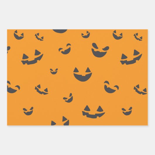 Halloween Orange Gemustert Geschenkpapier Set (Vorderseite 3)