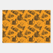 Halloween Orange Gemustert Geschenkpapier Set (Vorderseite)