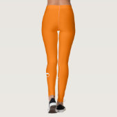 Halloween Orange Girly Individuelle Name Sportkost Leggings (Rückseite)