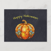 Halloween Orange Glass Pumpkin Feiertagspostkarte (Vorderseite)