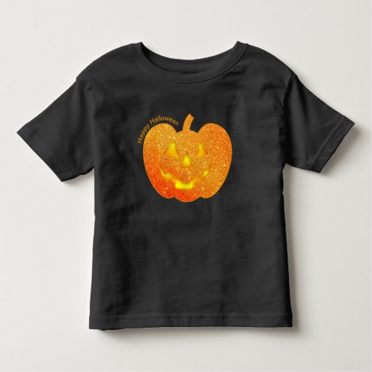 Halloween Orange Glitzer Pumpkin Kleinkind T-shirt (Vorderseite)