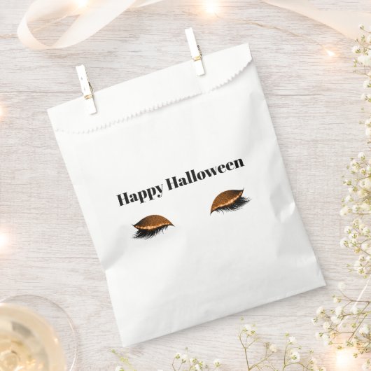 Halloween Orange Glitzy Eyes Geschenktütchen (Ausgeschnitten)