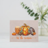 Halloween Orange Herbstsaison Feiertagspostkarte (Stehend Vorderseite)