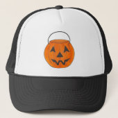 Halloween Orange Jack o' Lantern Pumpkin Carvur Truckerkappe (Vorderseite)