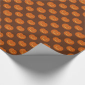 Halloween Orange Jack o'lantern Kürbis Geschenkpapier (Ecke)