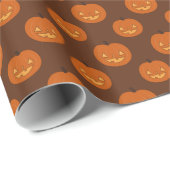 Halloween Orange Jack o'lantern Kürbis Geschenkpapier (Rolleneckpunkt)