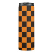 Halloween Orange Karo-Muster-Wärmebecher Thermosbecher (Rückseite)