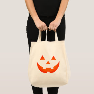 Halloween-Orange-Kürbislaterne-Kürbisgesicht Tragetasche