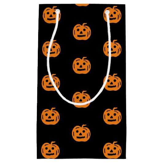 Halloween-Orange-Kürbislaterne niedlich Kleine Geschenktüte (Vorderseite)