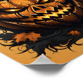 Halloween Orange Kürbislaterne Spooky Pumpkin Poster (Ecke)