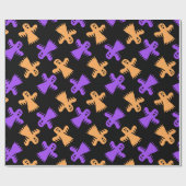 Halloween Orange Lila Black Ghosts Geschenkpapier (Flach)