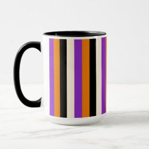 Halloween Orange Lila Schwarz Streifen Tasse