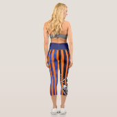 Halloween Orange Lila Spooky Skeleton Spider Capri Leggings (Rückseite)