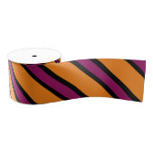 Halloween Orange, Lila und schwarz Streifen Ripsband (Spule)