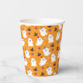 Halloween Orange Little Ghost Kids Decke Moderne Pappbecher (Rückseite)