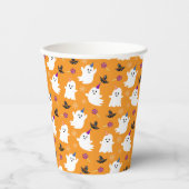 Halloween Orange Little Ghost Kids Decke Moderne Pappbecher (Vorderseite)