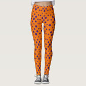 Halloween Orange mit Lila Punkten Leggings (Vorderseite)