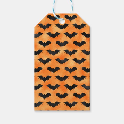 HALLOWEEN ORANGE MIT SCHWARZEN BATTEN GESCHENKANHÄNGER (Vorderseite)