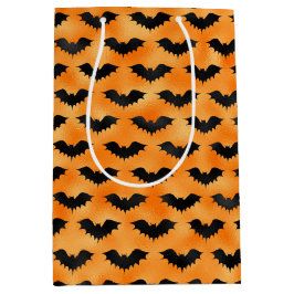 HALLOWEEN ORANGE MIT SCHWARZEN BATTEN MITTLERE GESCHENKTÜTE