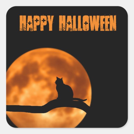 Halloween Orange Moon Sticker (Vorderseite)