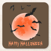 Halloween Orange Moon und Black Bands Rechteckiger Pappuntersetzer (Vorderseite)
