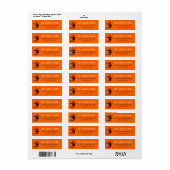 Halloween-Orange-Party-Mail-Rücksendeadresse (Vorne)