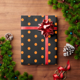 Halloween Orange Polka Dots Geburtstags Custom Tex Geschenkpapier