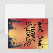 Halloween Orange Postkarte (Vorne/Hinten)