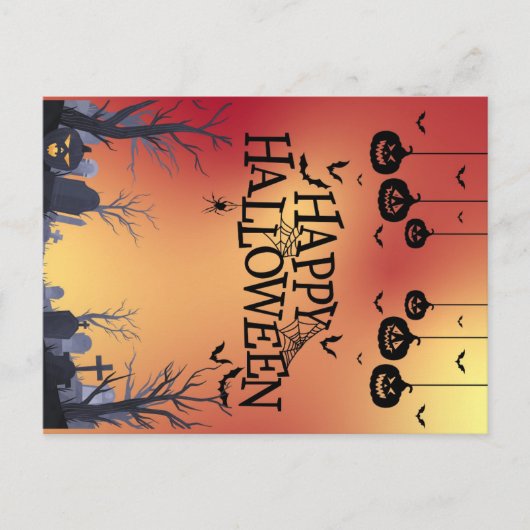 Halloween Orange Postkarte (Vorderseite)