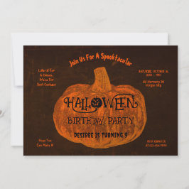 Halloween Orange Pumpkin Birthday Party Einladung