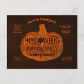 Halloween Orange Pumpkin Birthday Party Einladungspostkarte (Vorderseite)