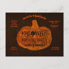 Halloween Orange Pumpkin Birthday Party Einladungspostkarte