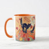 Halloween Orange Pumpkin Black Cat Fall Custom-Tas Tasse (Links)