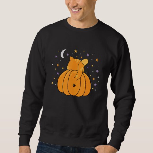 Halloween Orange Pumpkin Cat Butt For Cat Sweatshirt (Vorderseite)