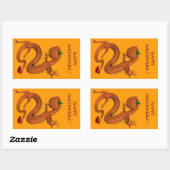Halloween Orange Pumpkin Dragon Rechteckiger Aufkleber (Blatt)