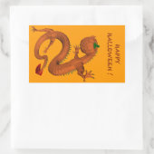 Halloween Orange Pumpkin Dragon Rechteckiger Aufkleber (Tasche)