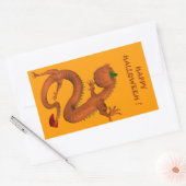 Halloween Orange Pumpkin Dragon Rechteckiger Aufkleber (Umschlag)