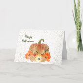 Halloween Orange Pumpkin Floral Karte (Vorderseite)