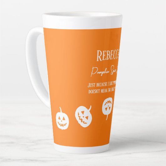 Halloween Orange Pumpkin Gewürz Sweet oder Nice Milchtasse (Linke Ecke)