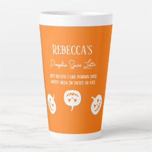 Halloween Orange Pumpkin Gewürz Sweet oder Nice Milchtasse