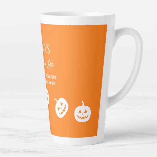 Halloween Orange Pumpkin Gewürz Sweet oder Nice Milchtasse (Rechts)
