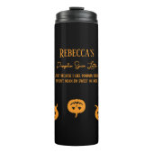 Halloween Orange Pumpkin Gewürz Sweet oder Nice Thermosbecher (Vorderseite)