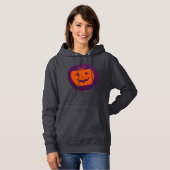 Halloween Orange Pumpkin im Lila Hintergrund Hoodie (Vorne ganz)